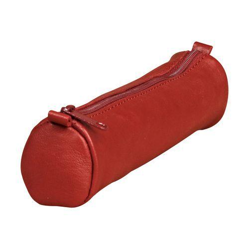 Illustration de : Trousse en cuir Age Bag petite ronde Ø4 cm - Clairefontaine