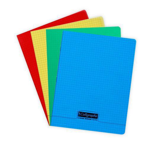 Illustration de : Cahier piqué 8000 polypro 17x22 cm 5/5 (petits carreaux) - Calligraphe