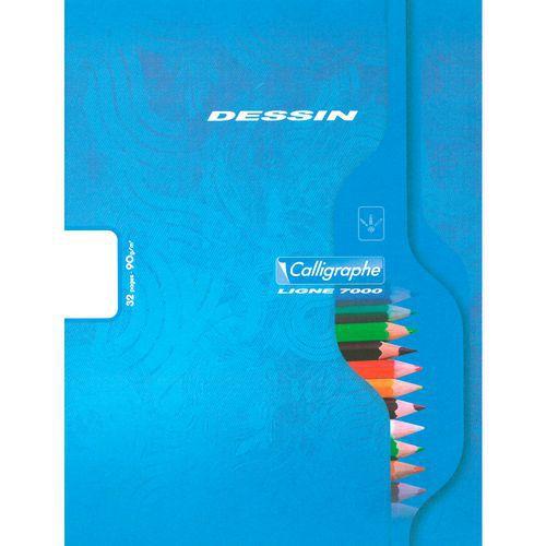 Illustration de : Cahier Dessin scolaire piqué 7000 17x22cm uni - Calligraphe