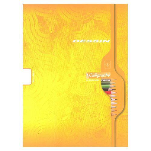 Illustration de : Cahier Dessin scolaire piqué 7000 24x32cm uni - Calligraphe