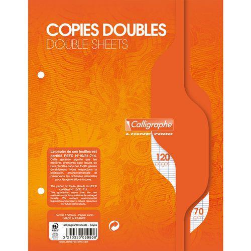 Illustration de : Copies doubles sous film 7000 17x22 cm Seyès - Calligraphe