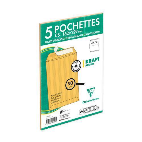 Illustration de : Pochettes Kraft adour - Clairefontaine