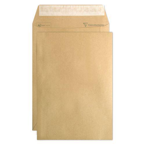 Illustration de : Boite pochettes Kraft mille raies - Clairefontaine