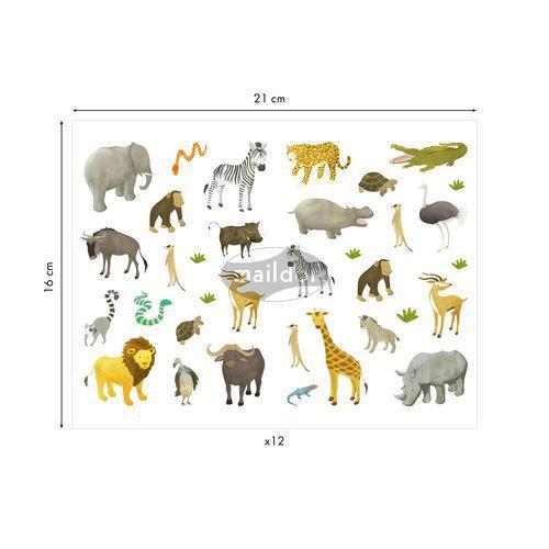 Illustration de : Etui 408 gommettes mimi'stick savane - Maildor