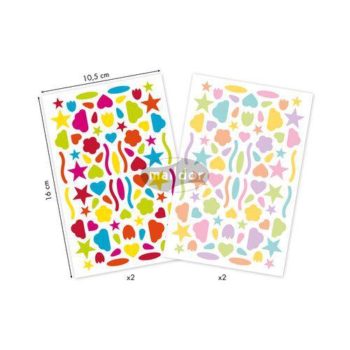 Illustration de : Etui 320 gommettes initial multiformes - Maildor