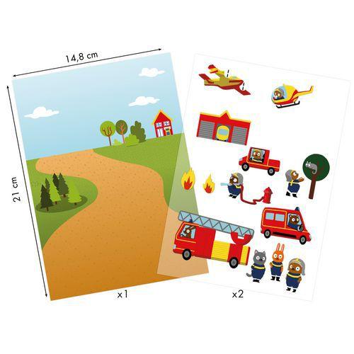 Illustration de : Sachet 28 gommettes sweety pompiers - Maildor