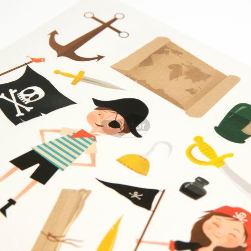 Illustration de : Etui 138 gommettes dreamy pirates - Maildor