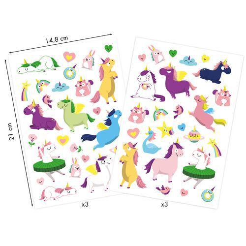 Illustration de : Etui 153 gommettes dreamy licornes - Maildor