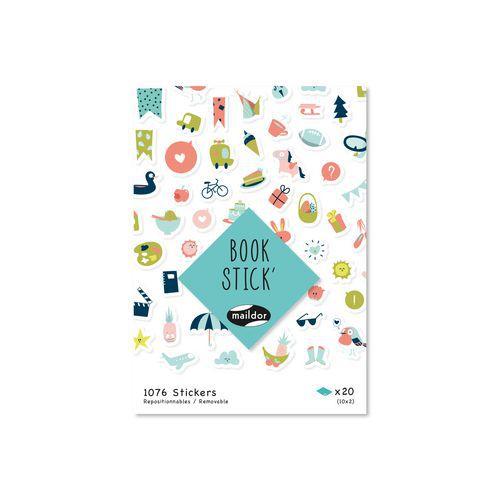 Illustration de : Carnet de 1076 gommettes book stick journal - Maildor