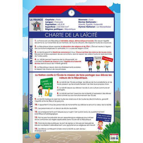 Illustration de : Poster 50x70cm charte de la laïcité - Bouchut