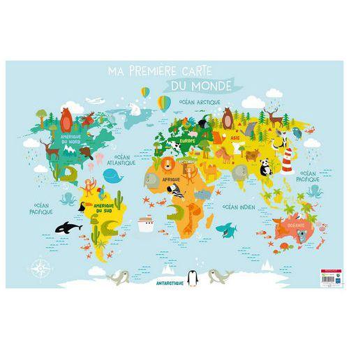 Illustration de : Poster 50x70cm ma première carte du monde - Bouchut