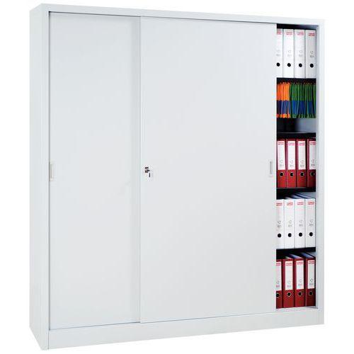 Illustration de : Armoire à monter porte coulissante - Haute - L 180 cm - Manutan Expert