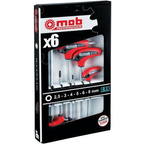 Illustration de : Jeu de 6 Clé mâles en T hexagonales - Mob