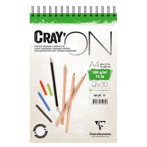 Illustration de : Bloc Cray'ON 160g spiralé - Clairefontaine
