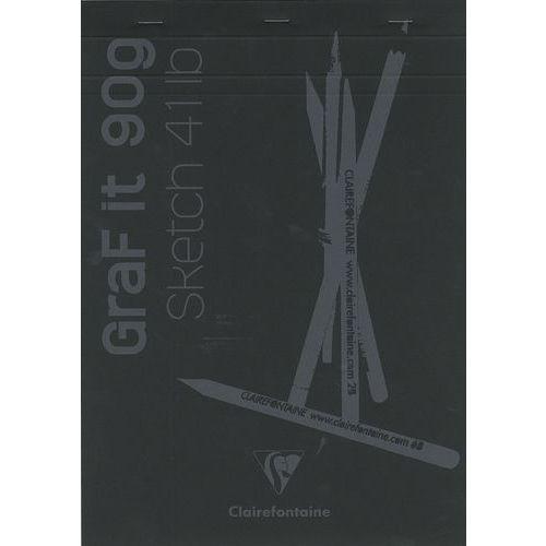 Illustration de : Bloc GraF'iT 90g noir - Clairefontaine