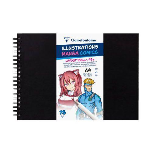 Illustration de : Carnet Layout Illustration Manga 100g - Clairefontaine