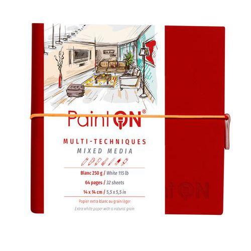 Illustration de : Carnet Cousu PaintON 250g grain léger - Clairefontaine