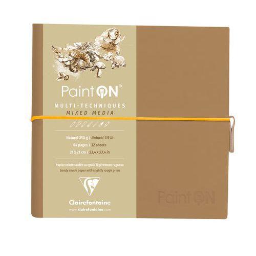 Illustration de : Carnet Cousu PaintON naturel 250g - Clairefontaine