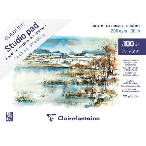 Illustration de : Bloc 100 feuilles Goldline Studio Pad 200g - Clairefontaine