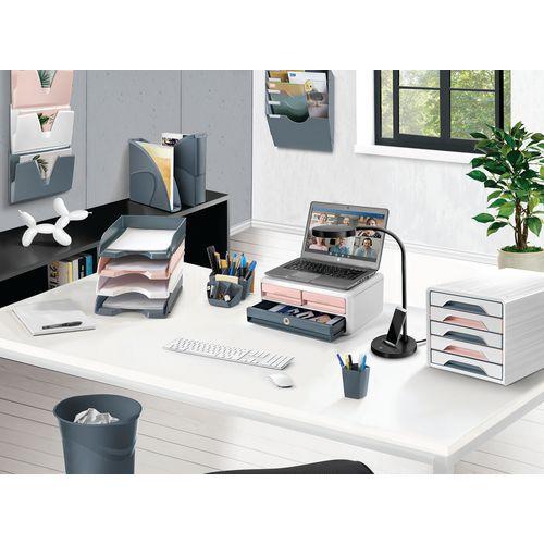 Illustration de : Lot de 4 corbeilles à courrier Minéral assorties - CEP