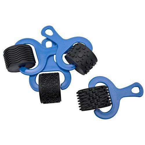 Illustration de : Set 4 rouleaux géants d'empreintes pour peinture et modelage