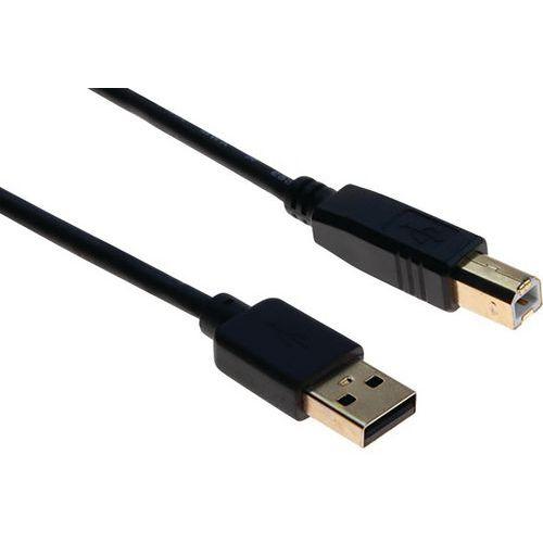Illustration de : Cordon USB 2.0 type A et B avec ferrites noir - 5,0 m