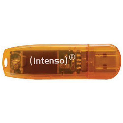 Illustration de : Clé USB 2.0 Rainbow Line - 64Go Orange INTENSO
