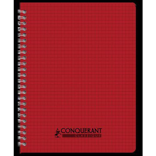 Illustration de : Cahier polypropylène 100 pages spirale 17x22 5x5 couleurs - Conquerant