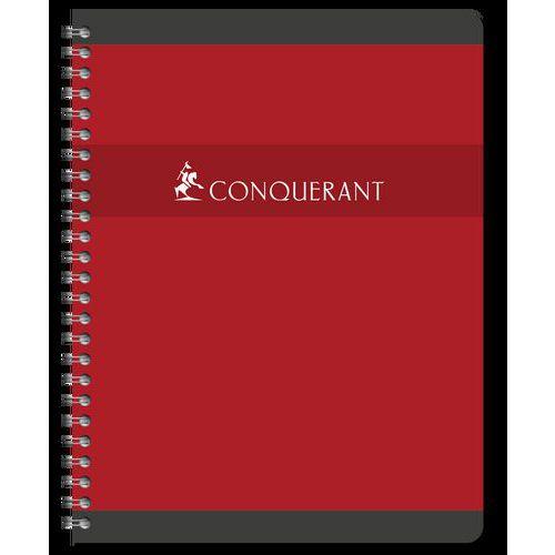 Illustration de : Cahier carte 180 pages spirale 17x22 5x5 coloris assortis - Conquerant