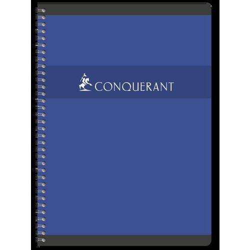 Illustration de : Cahier carte 100 pages spirale A4 seyes couleurs - Conquerant