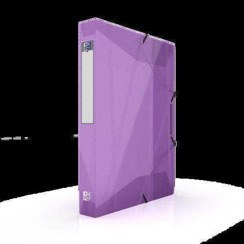 Illustration de : Boîte 24x32 dos 40 mm +élastique en PP couleur Hawaï - Oxford