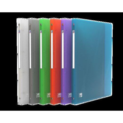 Illustration de : Classeur PP translucide A4 dos 2 cm 4 anneaux Hawaï - Oxford