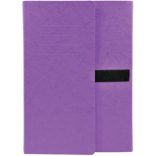 Illustration de : Chemise extensible 3 rabats carte lustrée sangle scratch - 24x32cm