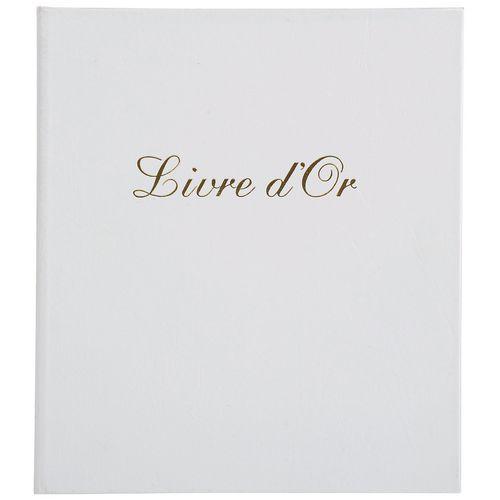 Illustration de : Livre d'or Balacron avec titre pages blanches simili-cuir