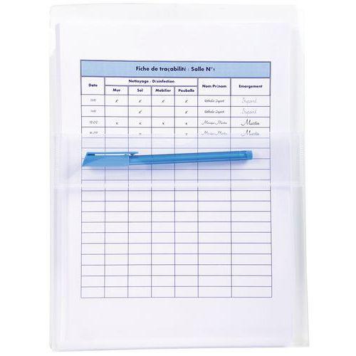 Illustration de : Pochettes adhésives à soufflet - PP Haute Qualité 20/100e - A4