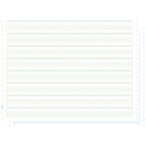 Illustration de : Feuilles listing autocop. zoné vert/bleu 380x11 2plis non détachable