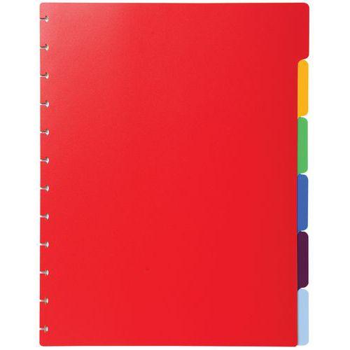 Illustration de : Intercalaires polypropylènes couleurs pour porte-vues à anneaux