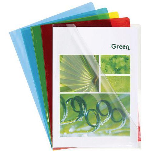 Illustration de : Pochettes coin PVC lisse 13/100e -A4