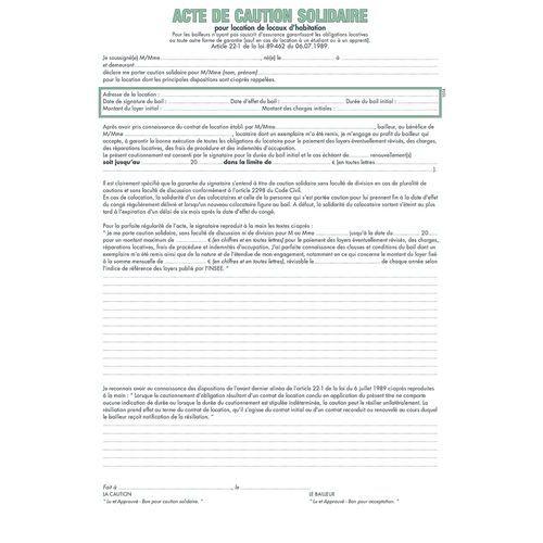 Illustration de : Liasses Acte de caution (tous contrats sauf 50E)