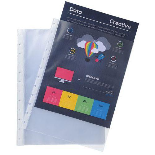 Illustration de : Pochettes polypropylène grainé pour protège-documents à anneaux