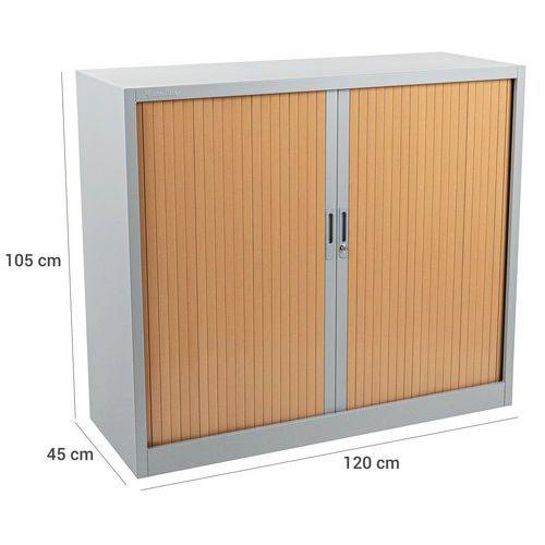 Illustration de : Armoire à rideaux Basse Bicolore Orel - Manutan Expert