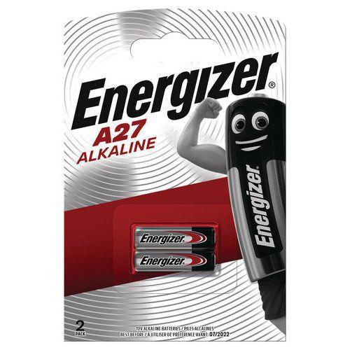 Illustration de : Pile alcaline miniature A27 - Lot de 2 - Energizer