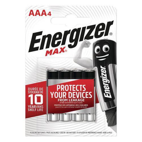 Illustration de : Pile Max AAA - Lot de 4 - Energizer