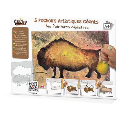 Illustration de : Lot 5 pochoirs artistiques 2 en 1 - Créa Lign