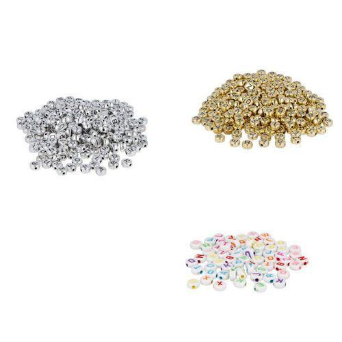Illustration de : Bocal 1200 perles plastique lettres Ø 7 mm trou Ø1.2 mm - Innspiro