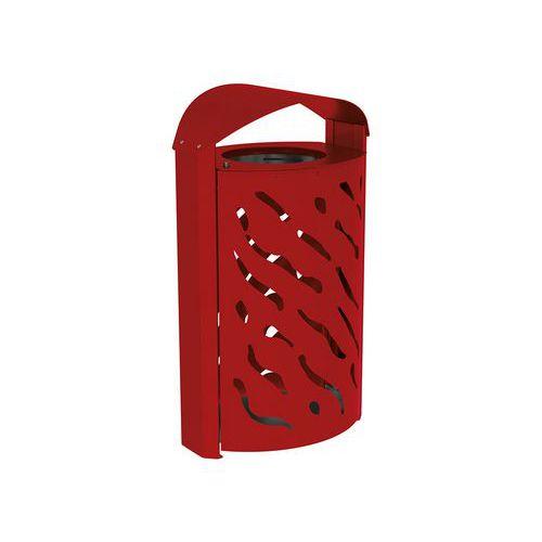 Illustration de : Poubelle Venise 120 L galva avec couvercle réhaussé - Procity