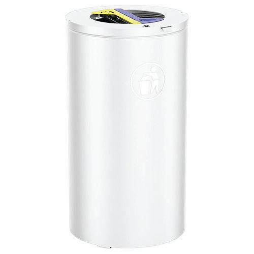Illustration de : Poubelle Olbia Tri sélectif 2 x 60 L - galva - Procity