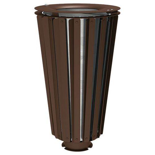 Illustration de : Poubelle Lofoten 80 L acier avec seau galva - Procity