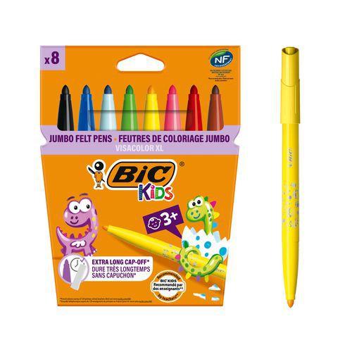 Illustration de : Etui de 8 feutres grosse pointe Visacolor - Bic