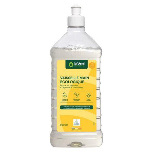 Illustration de : Liquide vaisselle et mains - 1L - Enzypin